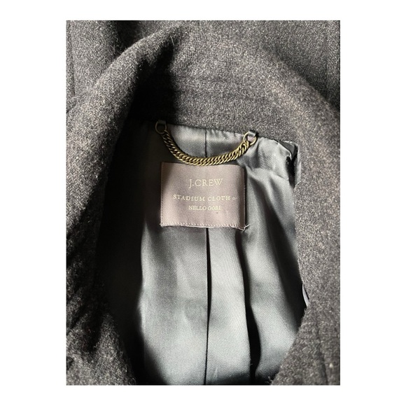 J. Crew Charcoal Dark Gray Stadium Cloth Nello Gore Wool Blend Pea Coat - Picture 4 of 11